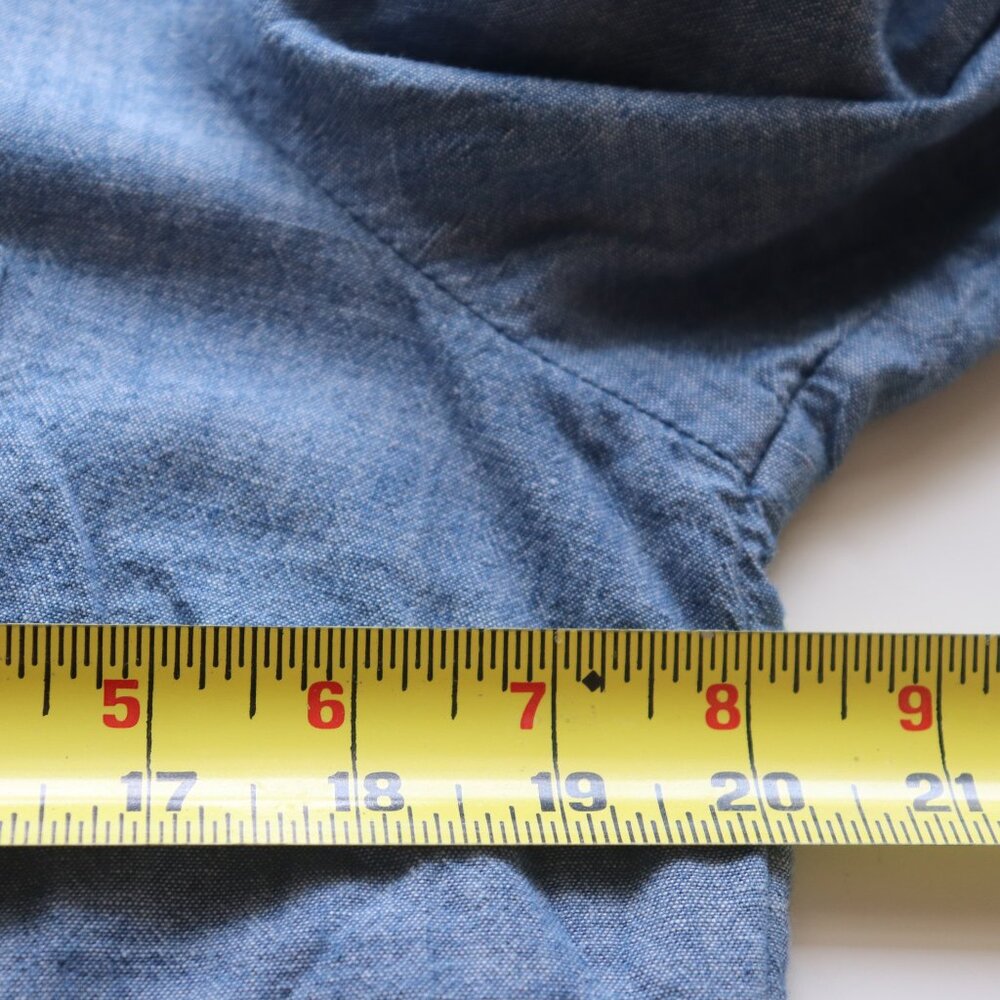 Tommy Hilfiger Chambray Roll Tab Sleeve Classic Fit Casual Button Shirt Large - Picture 9 of 10